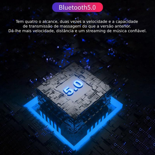 Fone de Ouvido Bluetooth 5.0 com Microfone