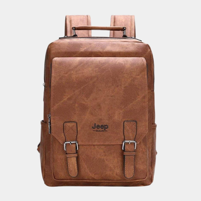 Mochila JEEP de Couro Classic com Bolsos