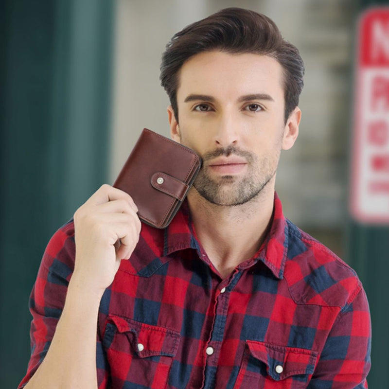 Carteira Masculina de Couro | Tecnologia Antifurto