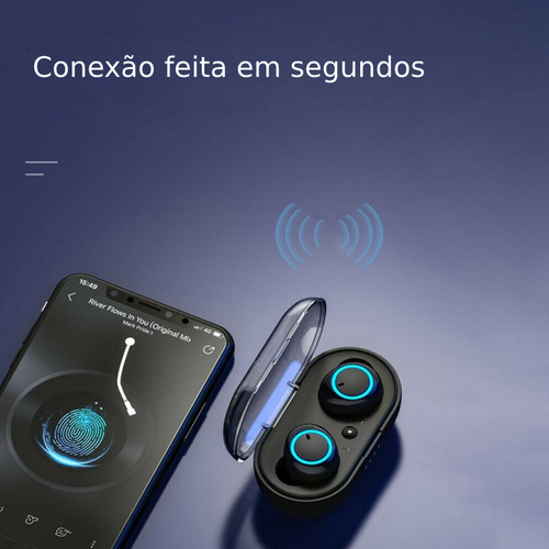 Fone de Ouvido Bluetooth 5.0 com Microfone