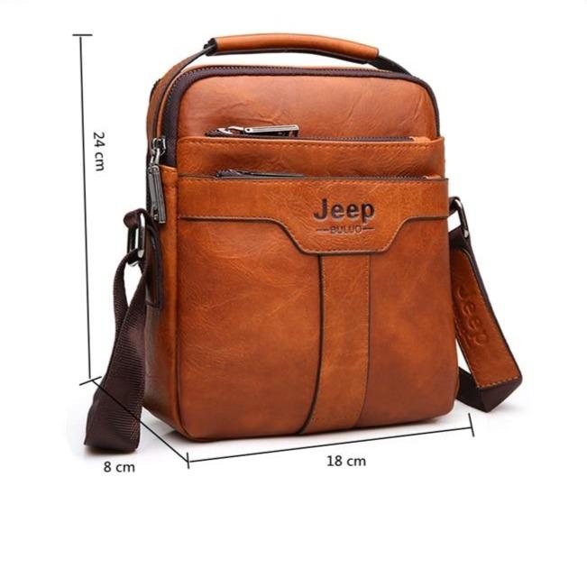 Bolsa JEEP de Couro Bag + Brinde Grátis (Carteira Jeep Couro)