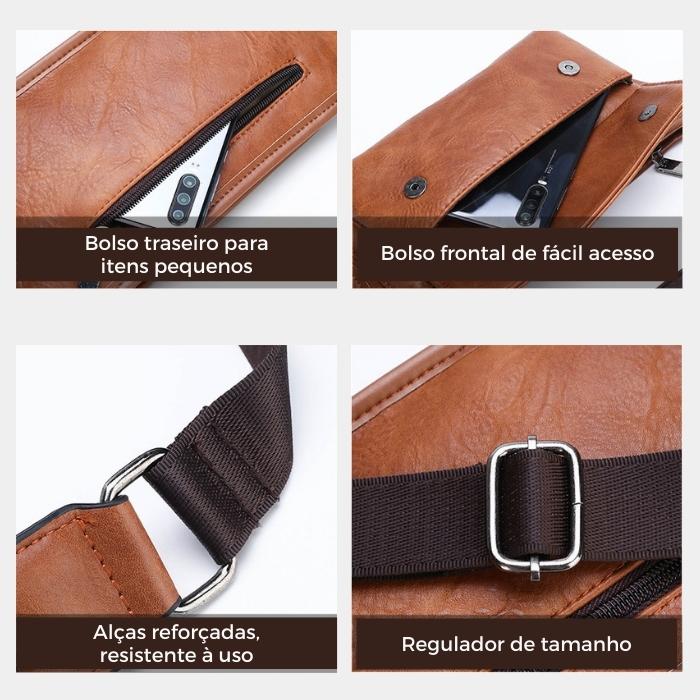 Pochete JEEP De Couro Cintura Bolsa Transversal