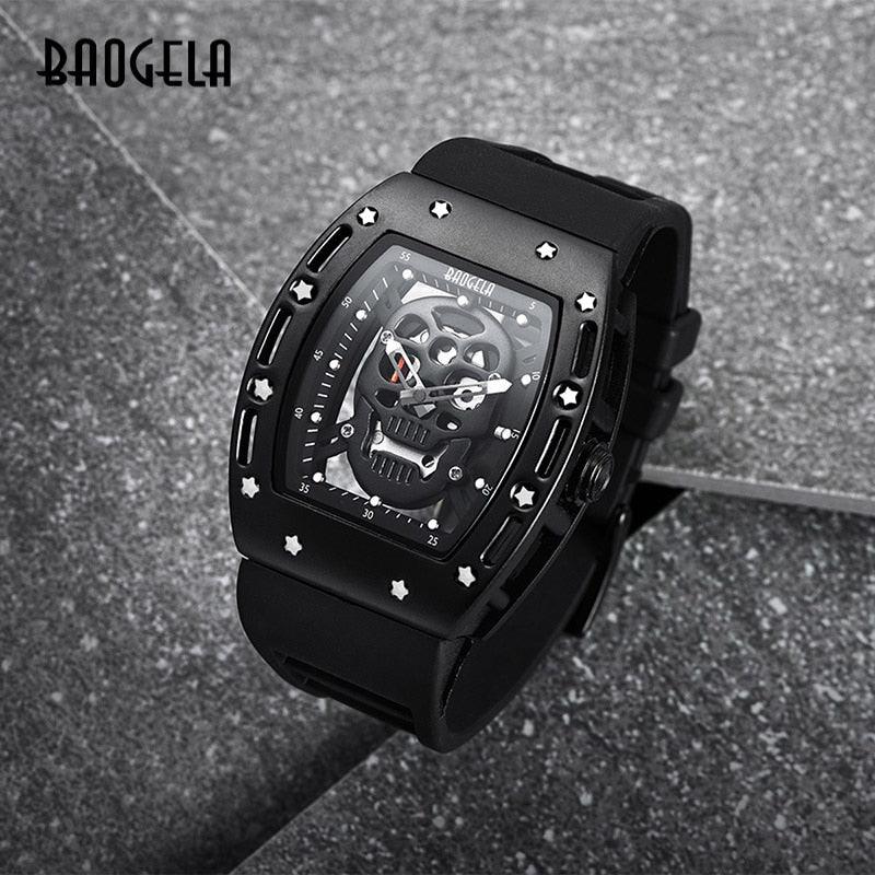 Relógio Skull Baogela + Pulseira Grátis